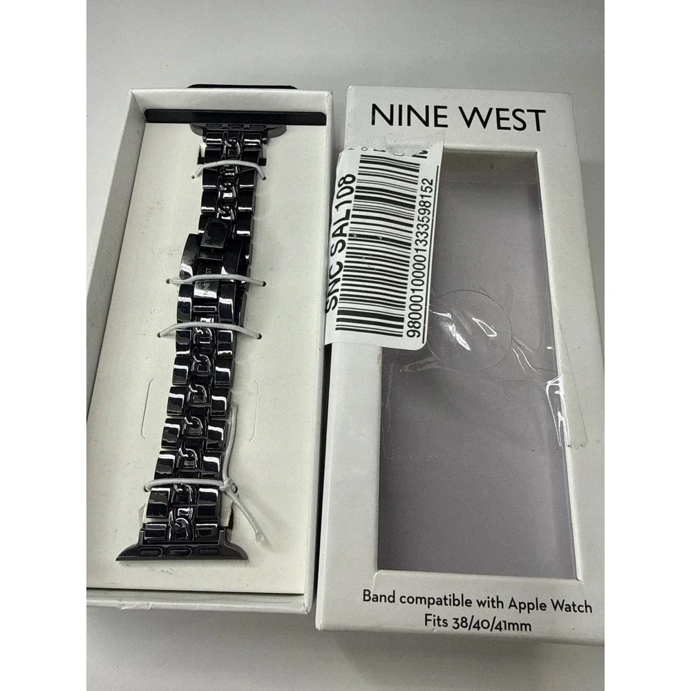 Nine West Gunmetal Chain Link Bracelet Band for Apple Watch 38/40/41mm